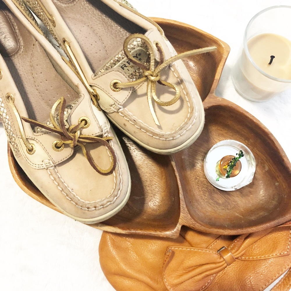 Gold Glitter Sperrys